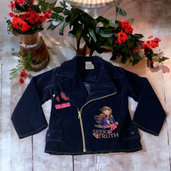 Disney Frozen II Girl’s Velvet Jacket (3T) - Picture 1 of 7